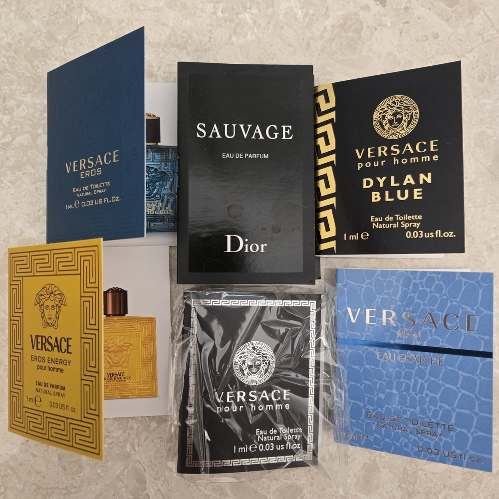 MEN'S VERSACE FRAGRANCE SAMPLE BUNDLE + 1 DIOR SAUVAGE